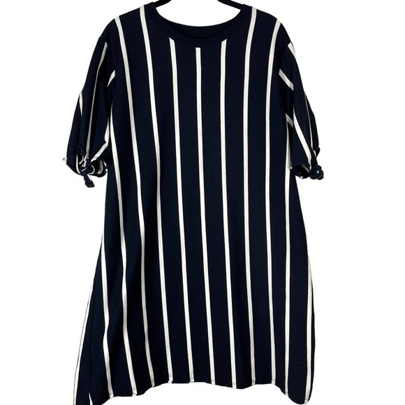Who What Wear Women's Striped‎ A-Line Shirt Dress Size XXL Black White - Picture 2 of 4